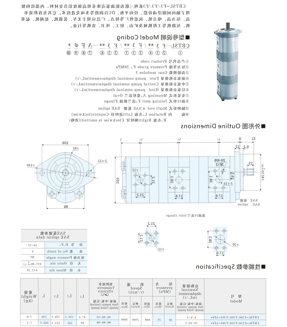 CBTSL-F3/F3/F3三联齿轮油泵