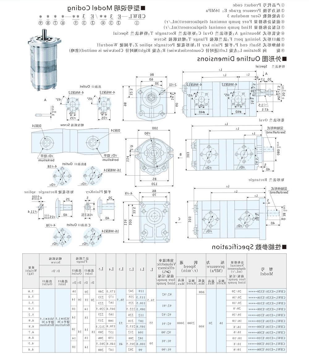 CBWL-E3/E3 双联齿轮油泵