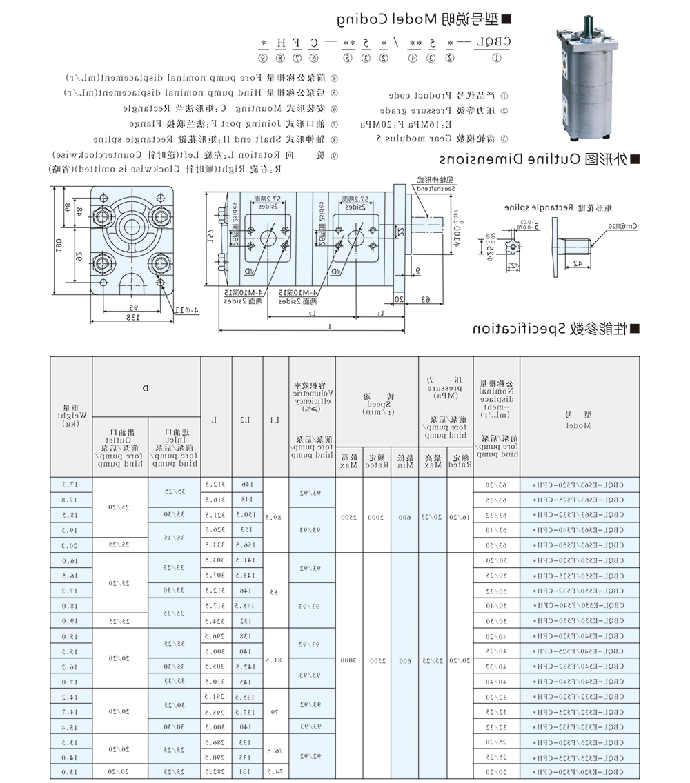 CBQL-*5/F5 双联齿轮油泵